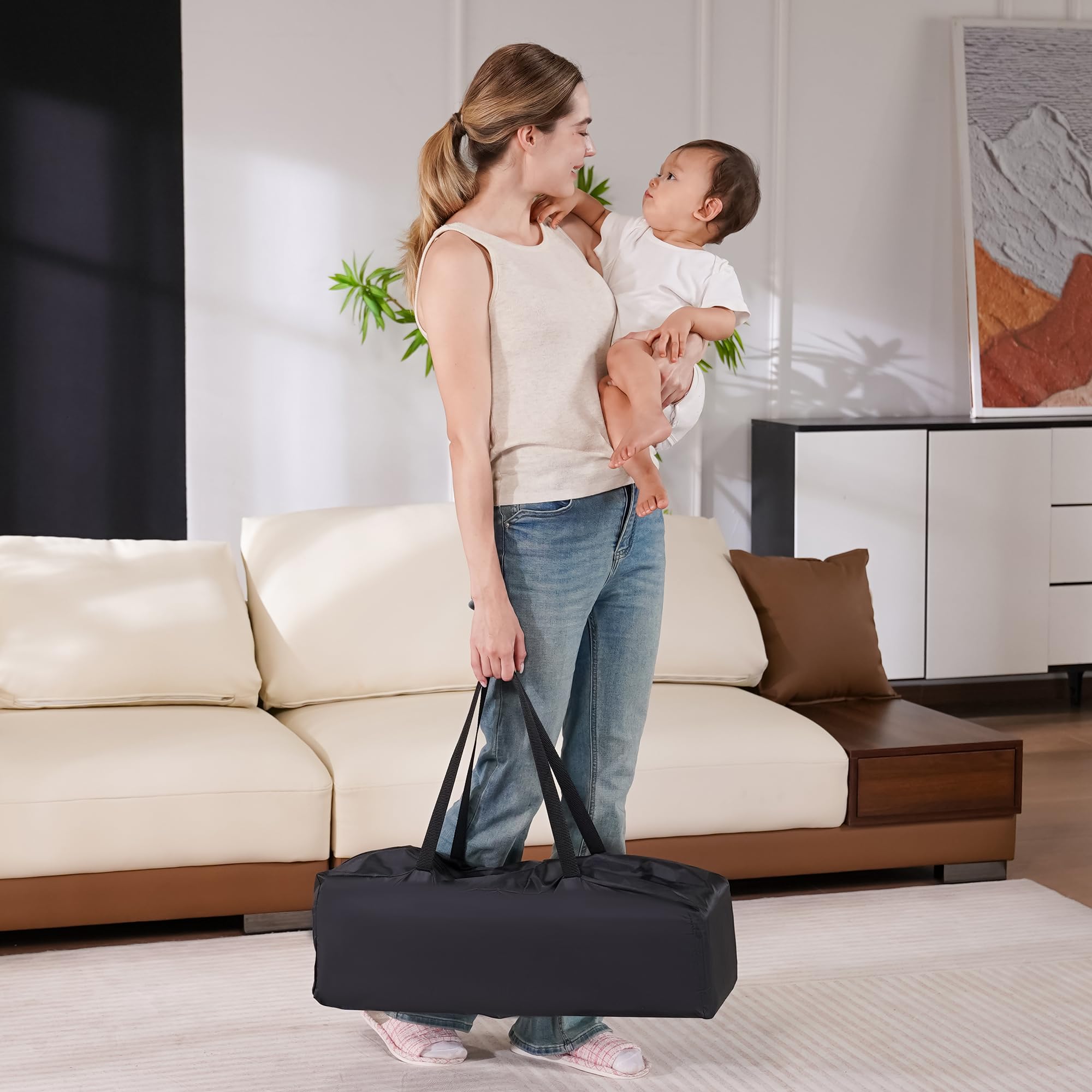 Portable Baby Travel Crib with Mattress