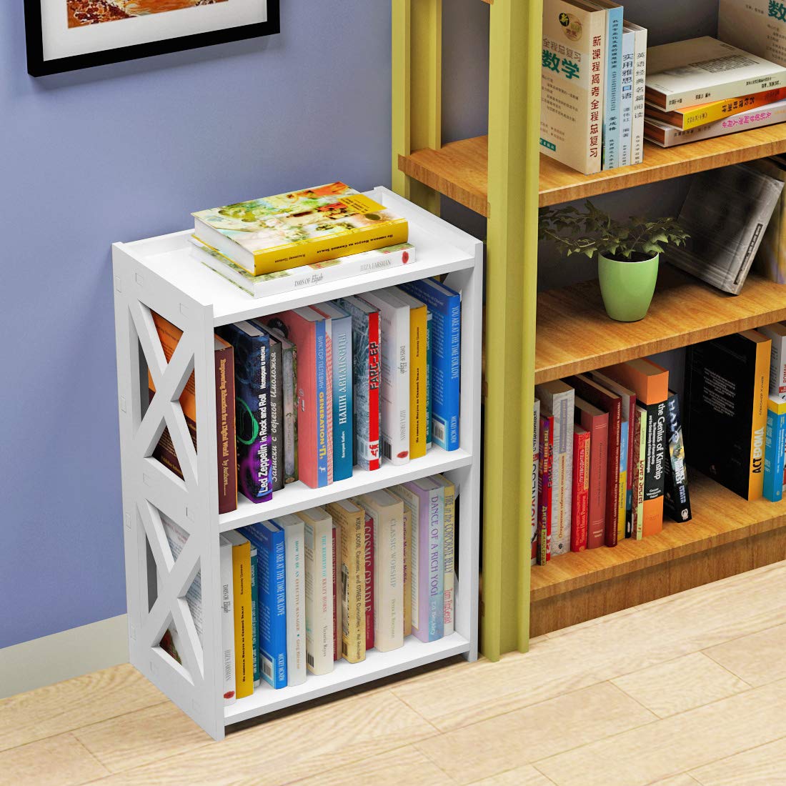 3-Tier White Storage Shelf with Side Protection
