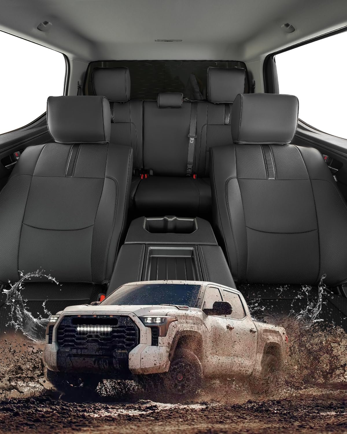 Full Set car seat Covers for Toyota Tundra 2022-2026,Leather Waterproof