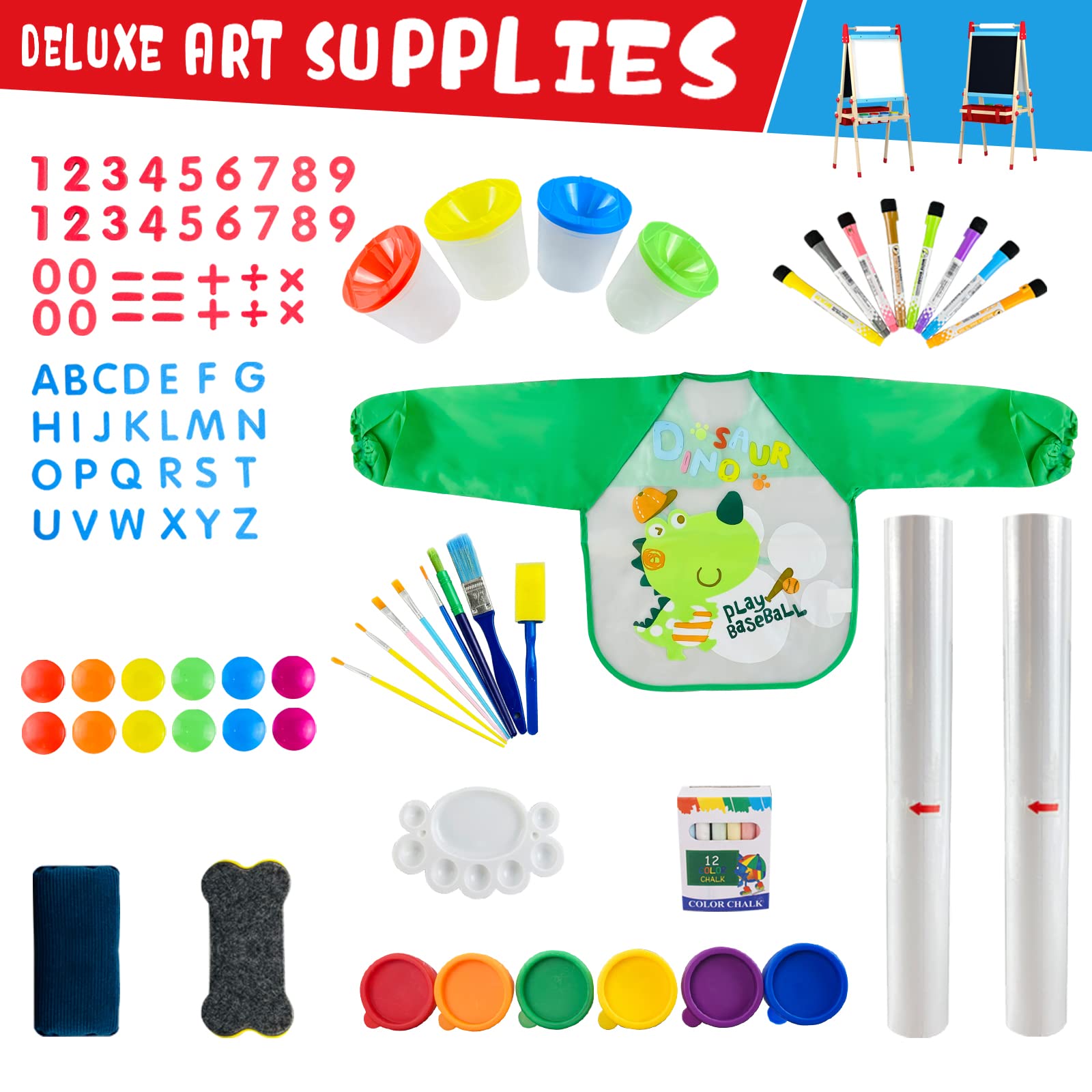 Adjustable Kids Art Easel with Complete Painting Set