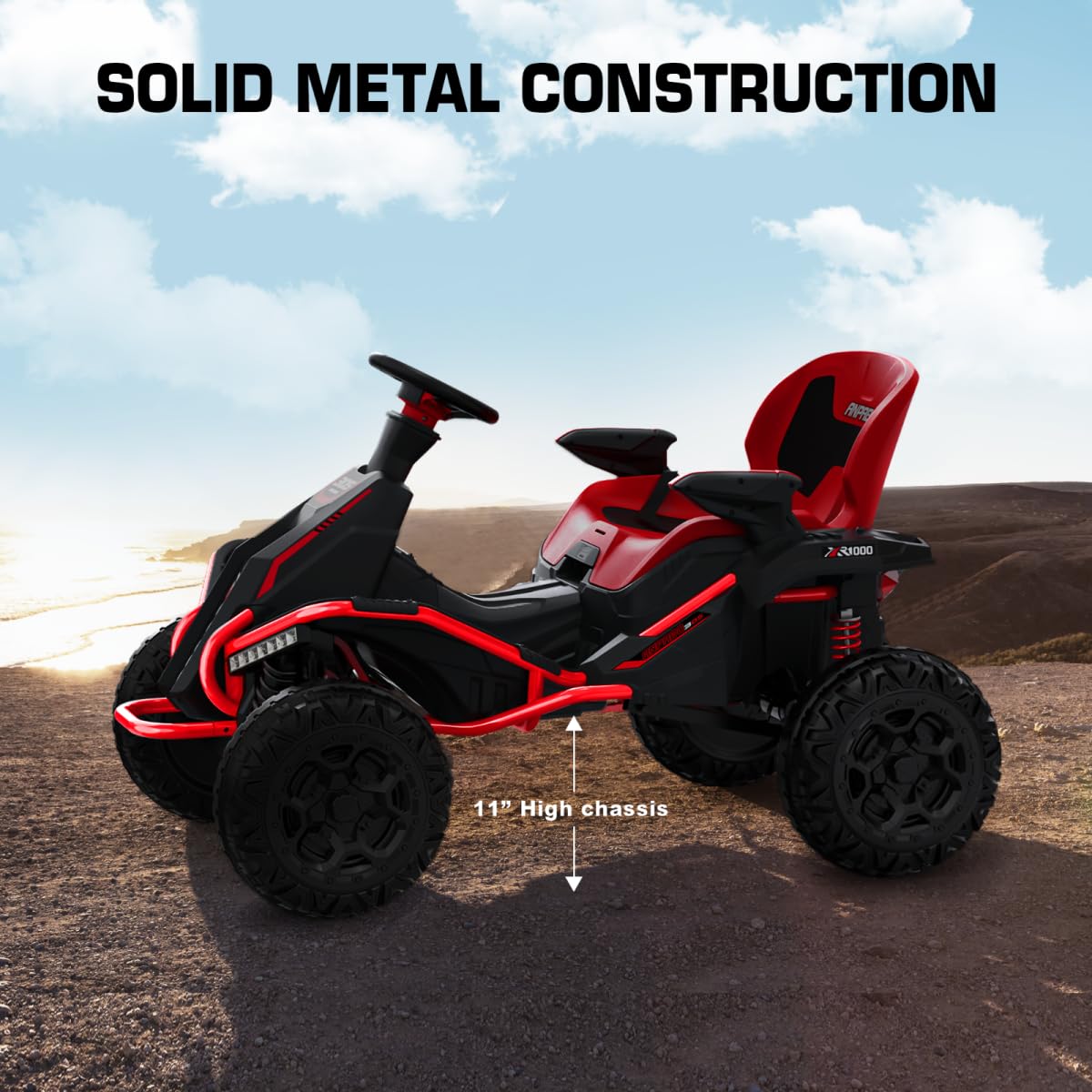 24V 4x4 Ride On Toy for Big Kids with Parent Remote Control