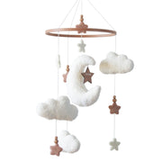 Cloud Moon Crib Mobile Cloud Baby Mobile for Crib Neutral Boho Clouds and Stars Moon