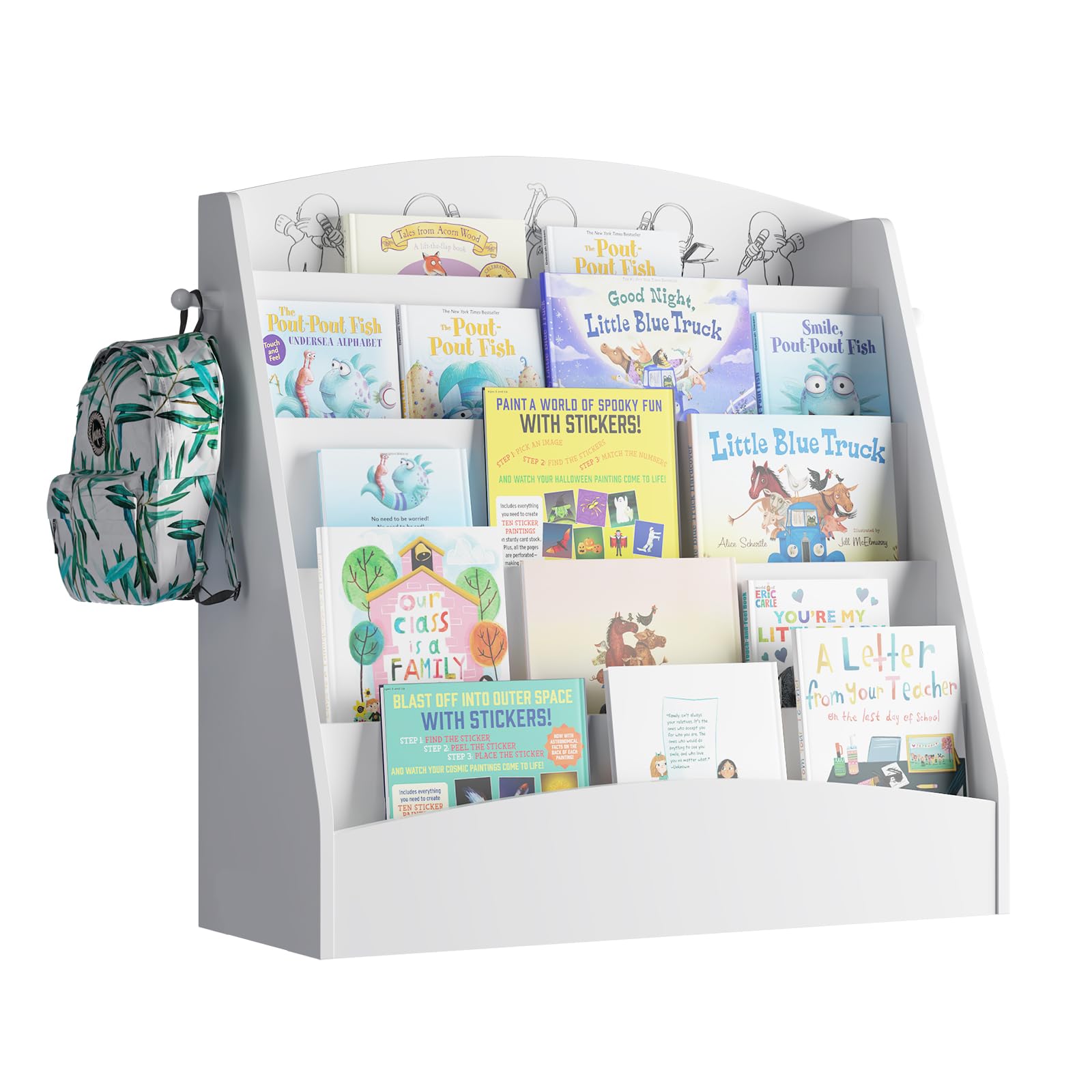 Kids Bookshelf,Toddler Book Display Shelves, Montessori Bookshelf
