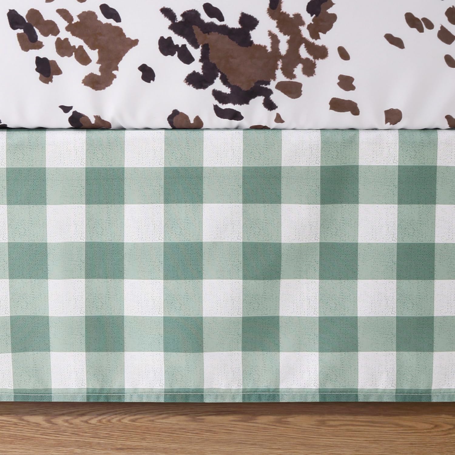 3-Piece Crib Bedding Set - Boho Farmhouse Cow Print