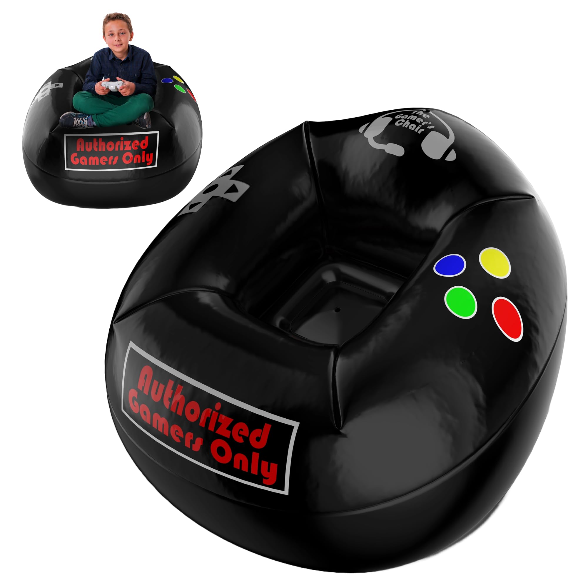 Air Inflatable Gaming Chair Kids, Portable Bean Bag Style for Kids Gaming Chair 8-12