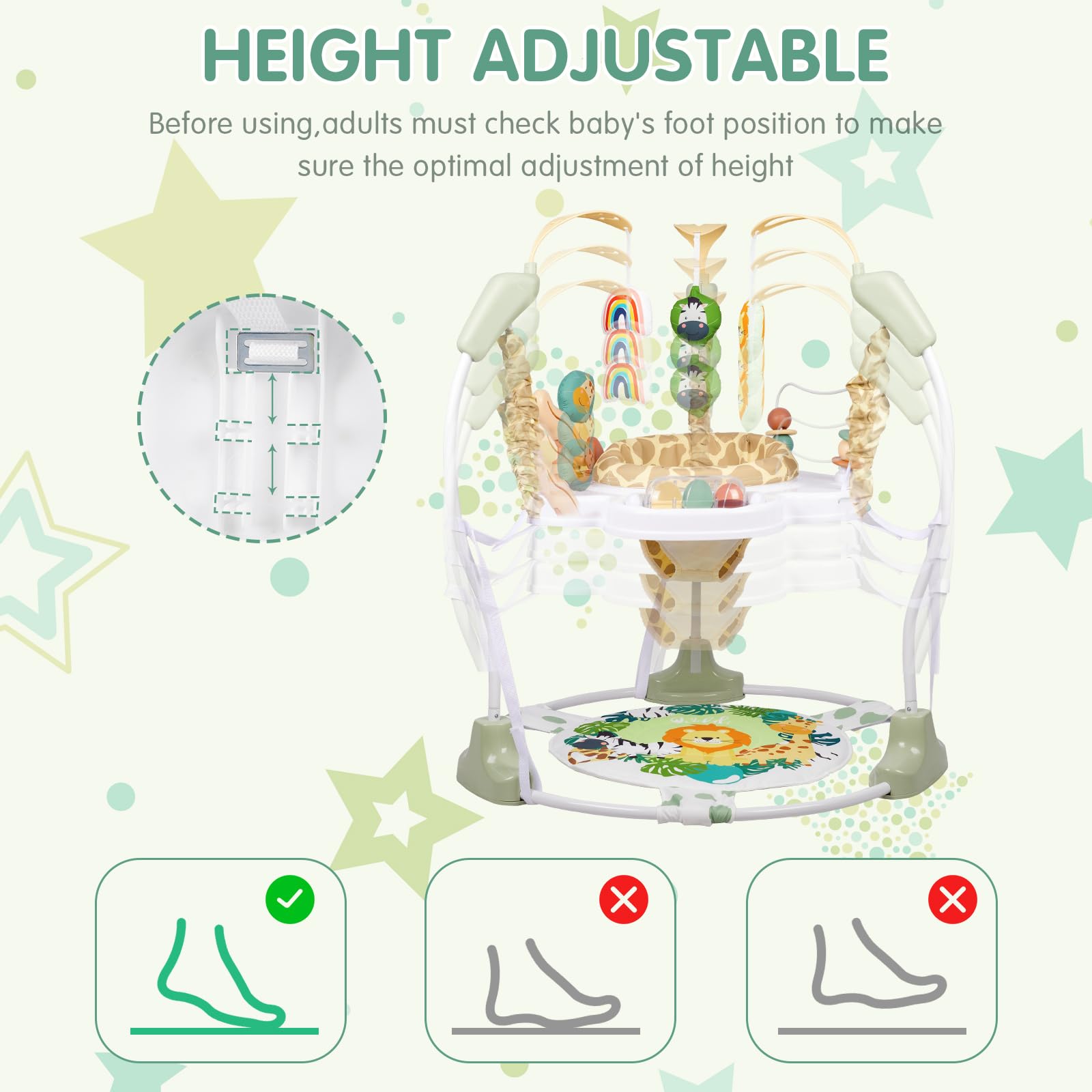3-in-1 Baby Activity Center with 360° Rotating Seat and Music