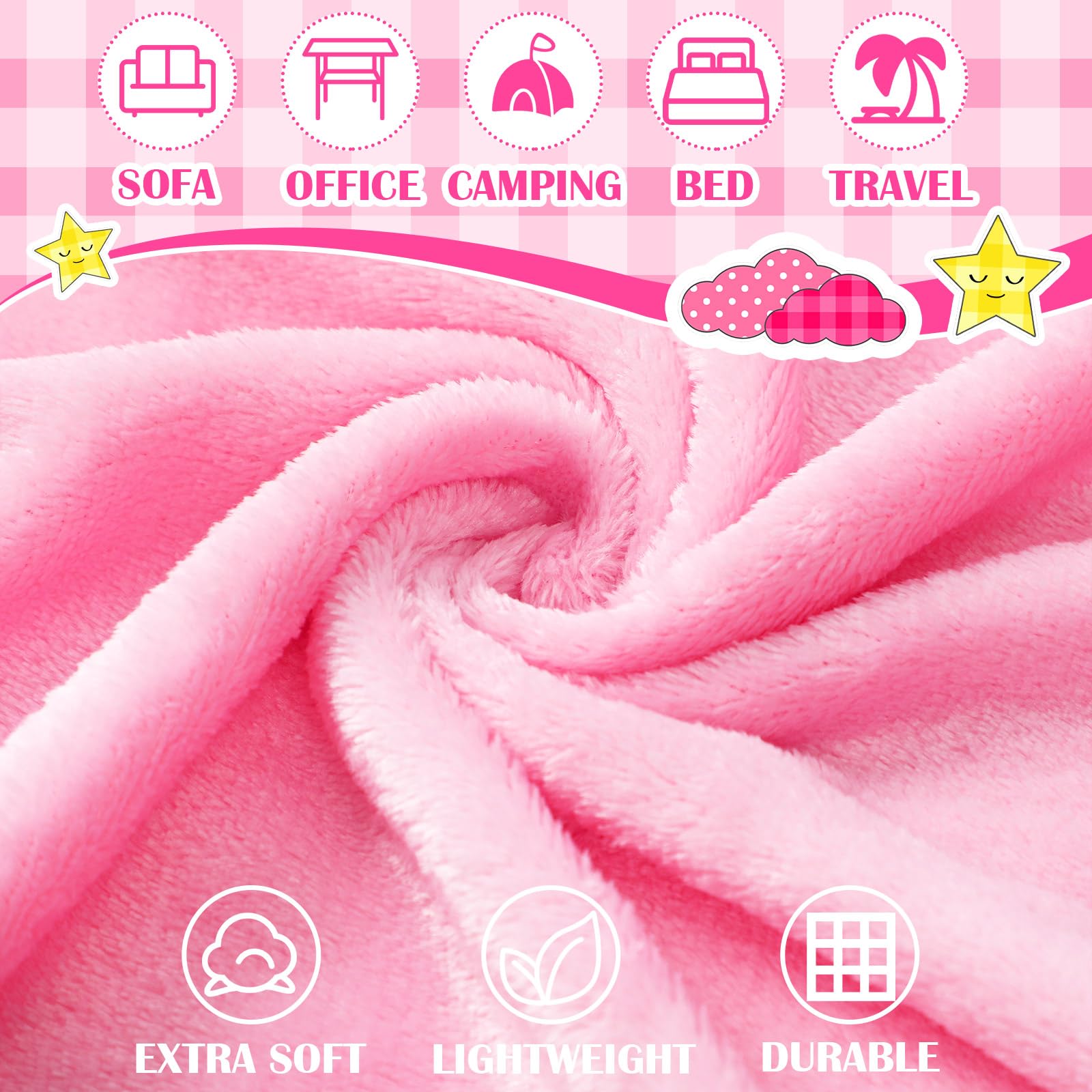 Sleepover Party Bedding Set with Throw Blankets and Air Mattress Covers