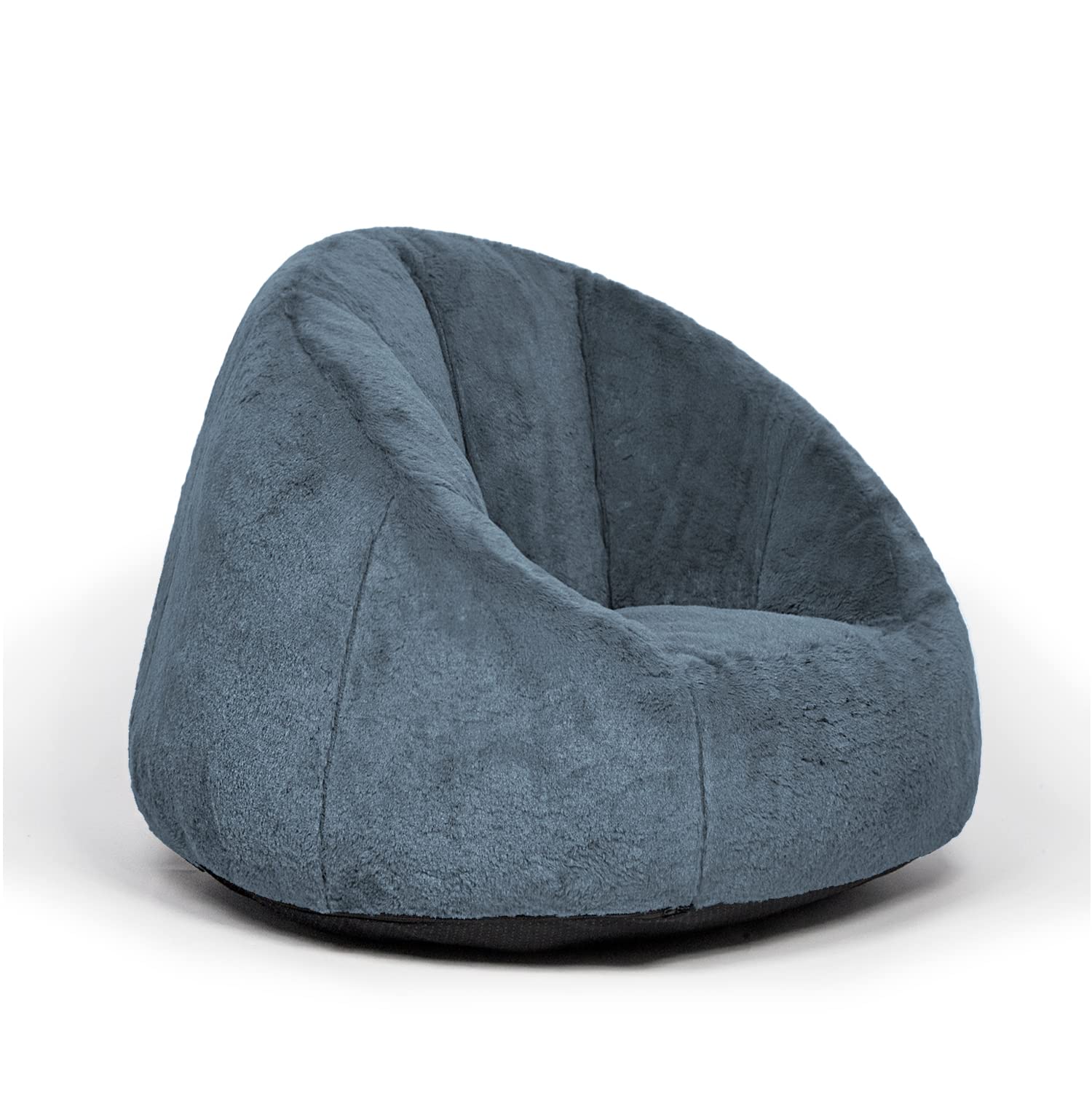 Small Faux Fur Bean Bag Chair with Foam Filling - Blue
