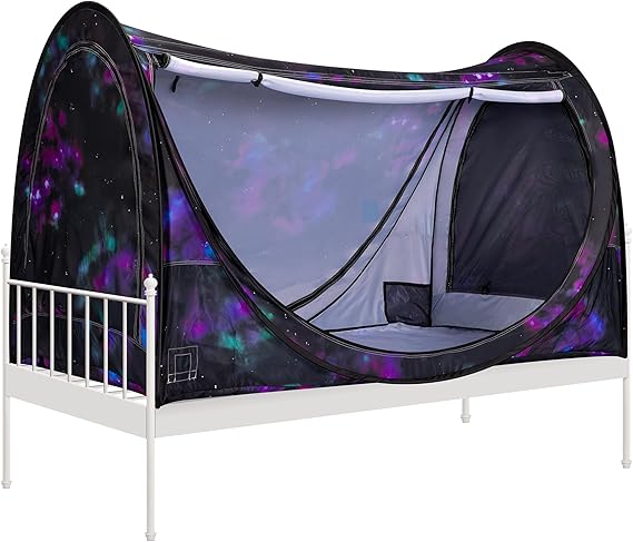Pop-Up Bed Tent Twin Size, Privacy Bed Canopy with 4 Doors and Mosquito Mesh