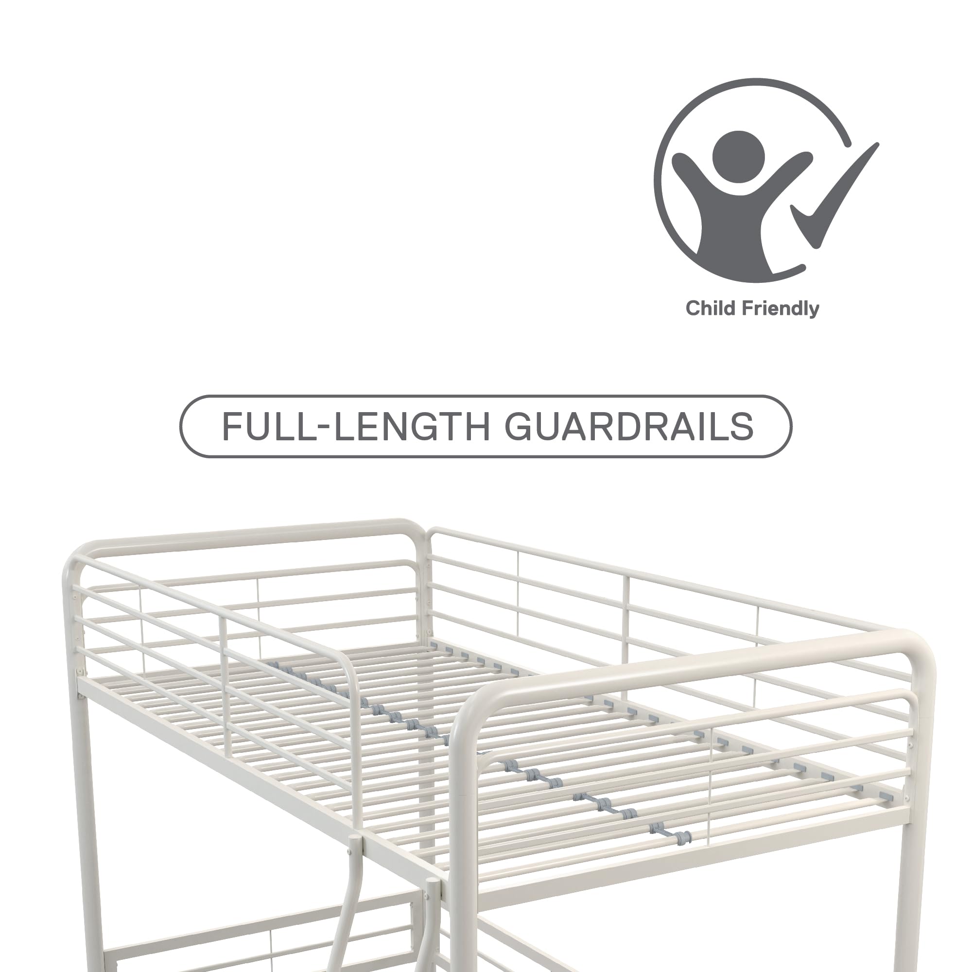 Twin Metal Loft Bed with Ladder
