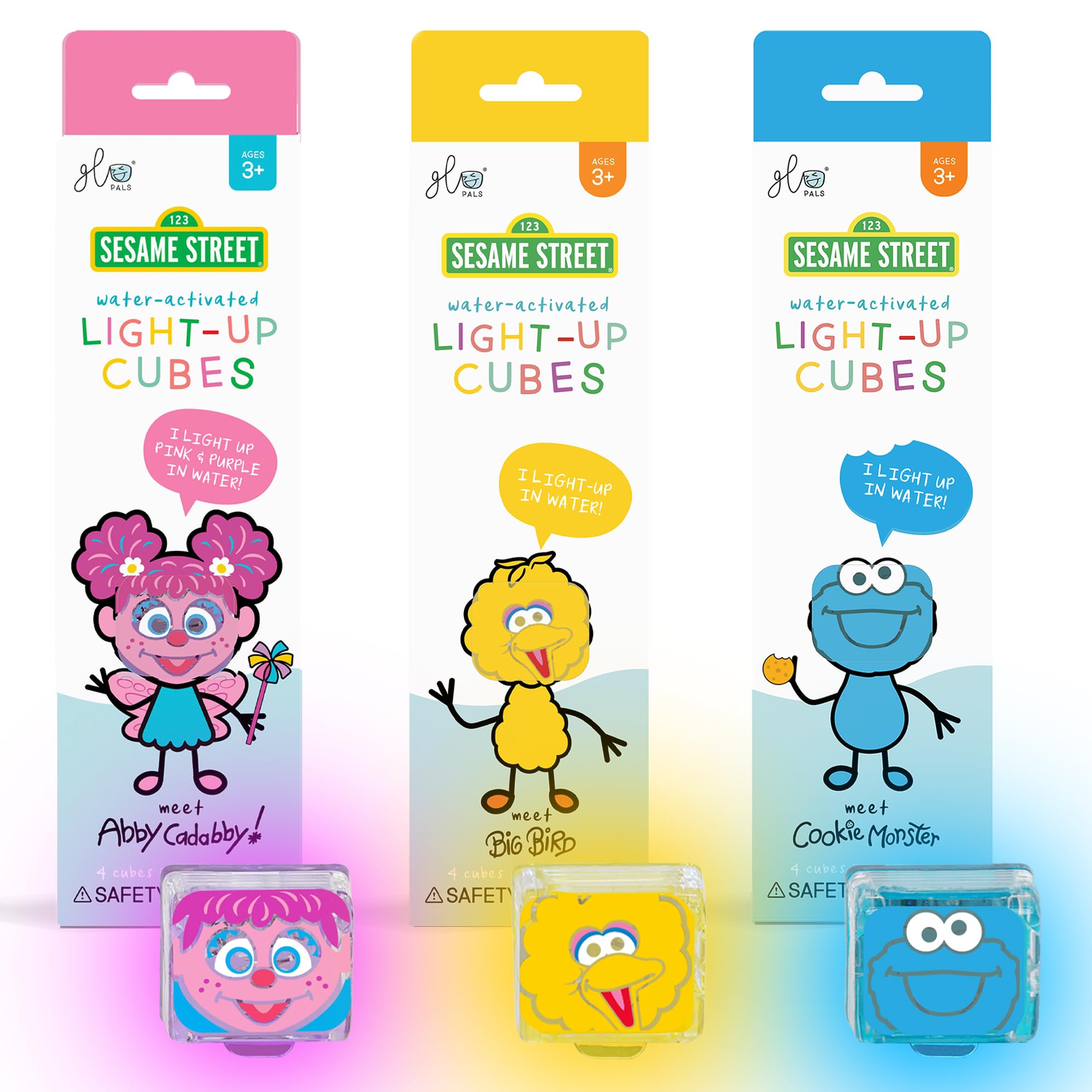 Sesame Street Water-Activated Light-Up Cubes Bundle for Sensory Play