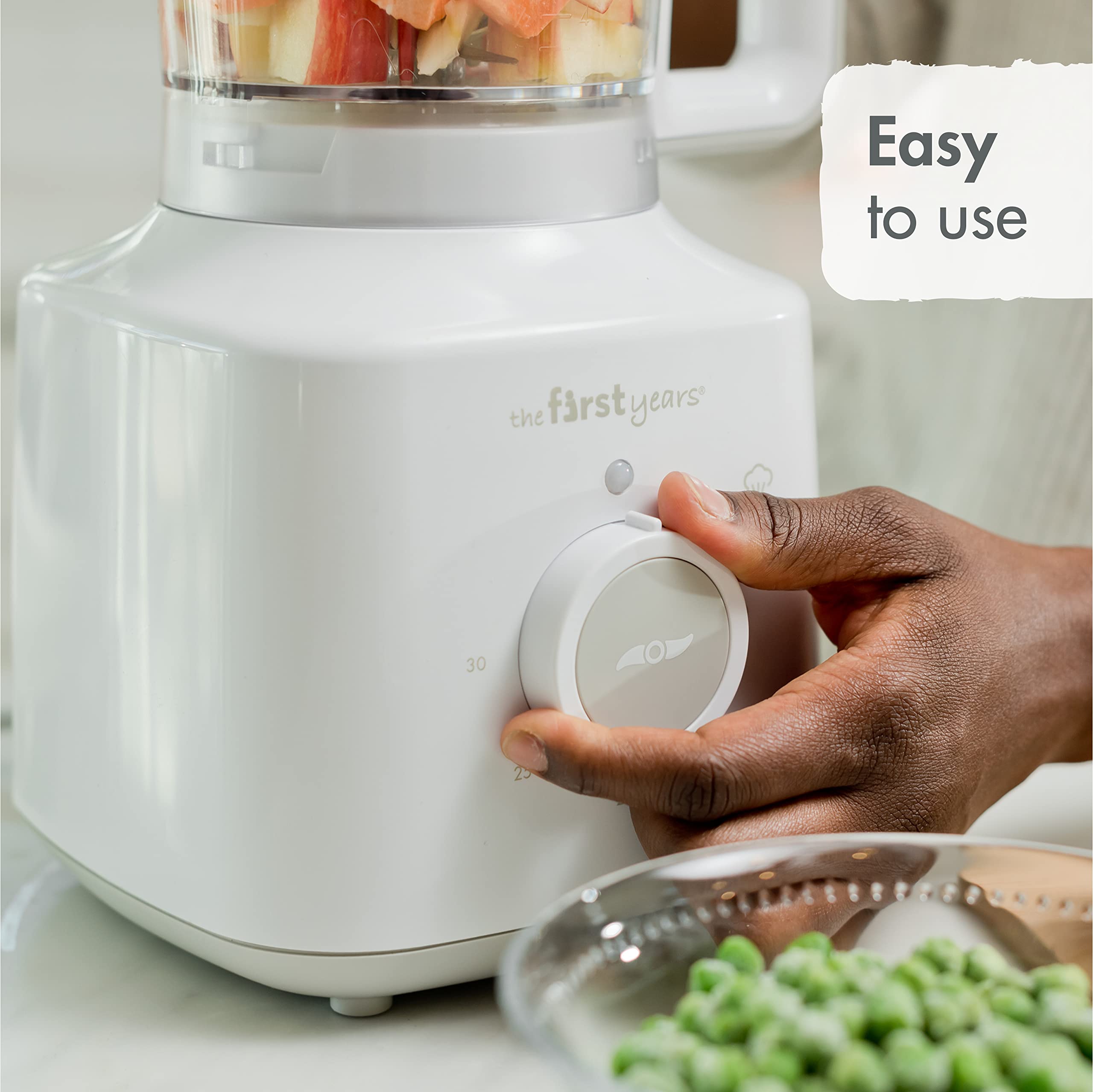 The First Years 2-in-1 Baby Food Maker and Steamer - Baby Food Blender and Steamer - Healthy Homemade Baby Puree Maker - Easy-to-Clean Baby Food Processor - Dishwasher Safe - 3.5 Cup Capacity