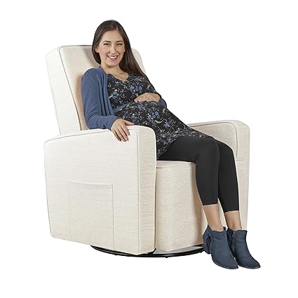 Upholstered Plush Seating Glider Swivel, Glider Chair for Nursery