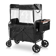 Wagon Stroller for 2 Kids with Rain Cover – Foldable Wagons with Elevated