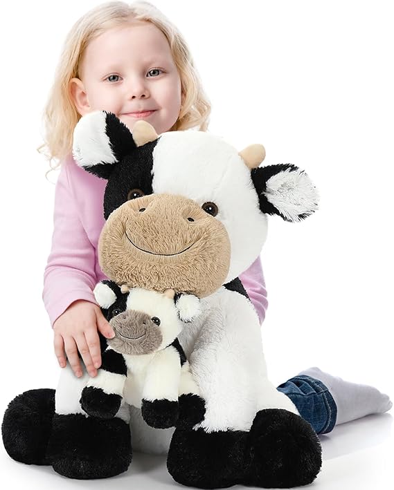 4Pcs Horse Stuffed Animal Set, Large Stuffed Mommy Horse