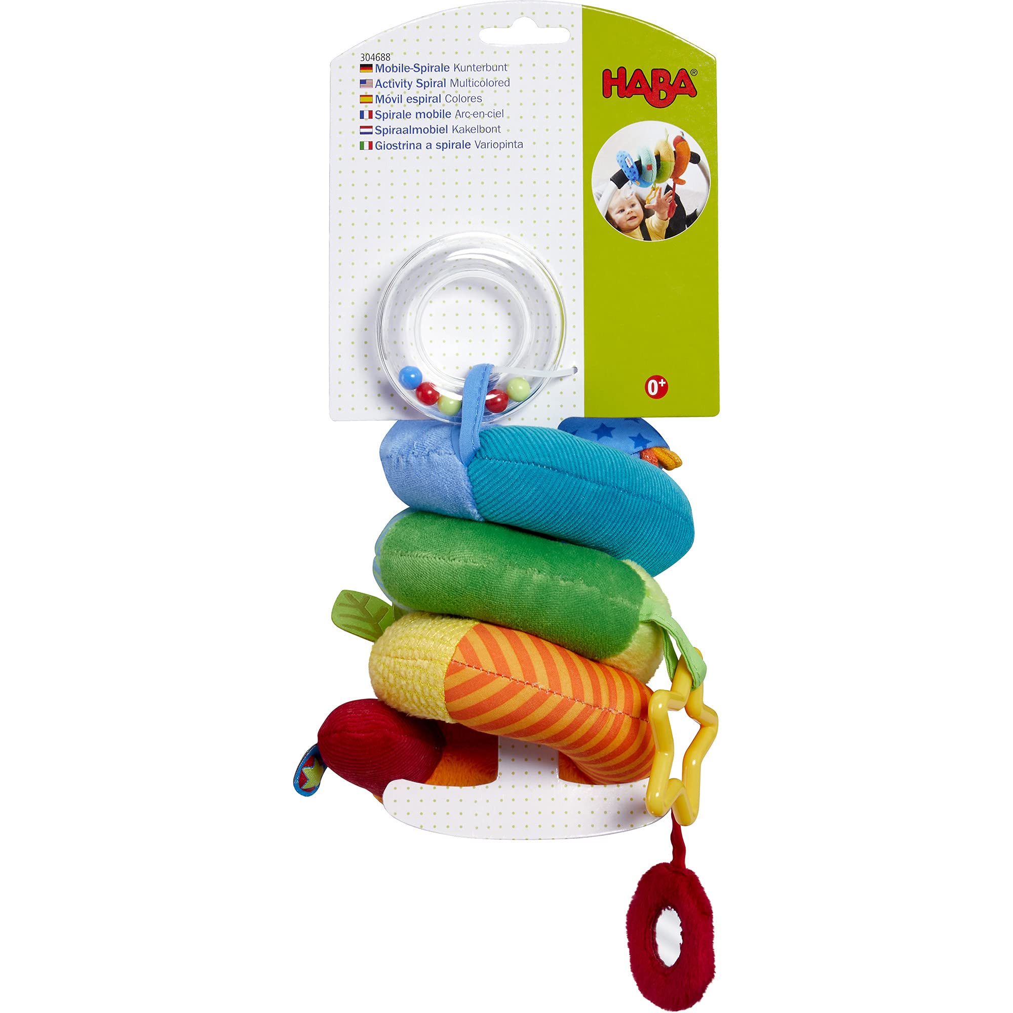 Rainbow Activity Spiral Car Seat Toy and Stroller Toys for Baby 0-6 Months