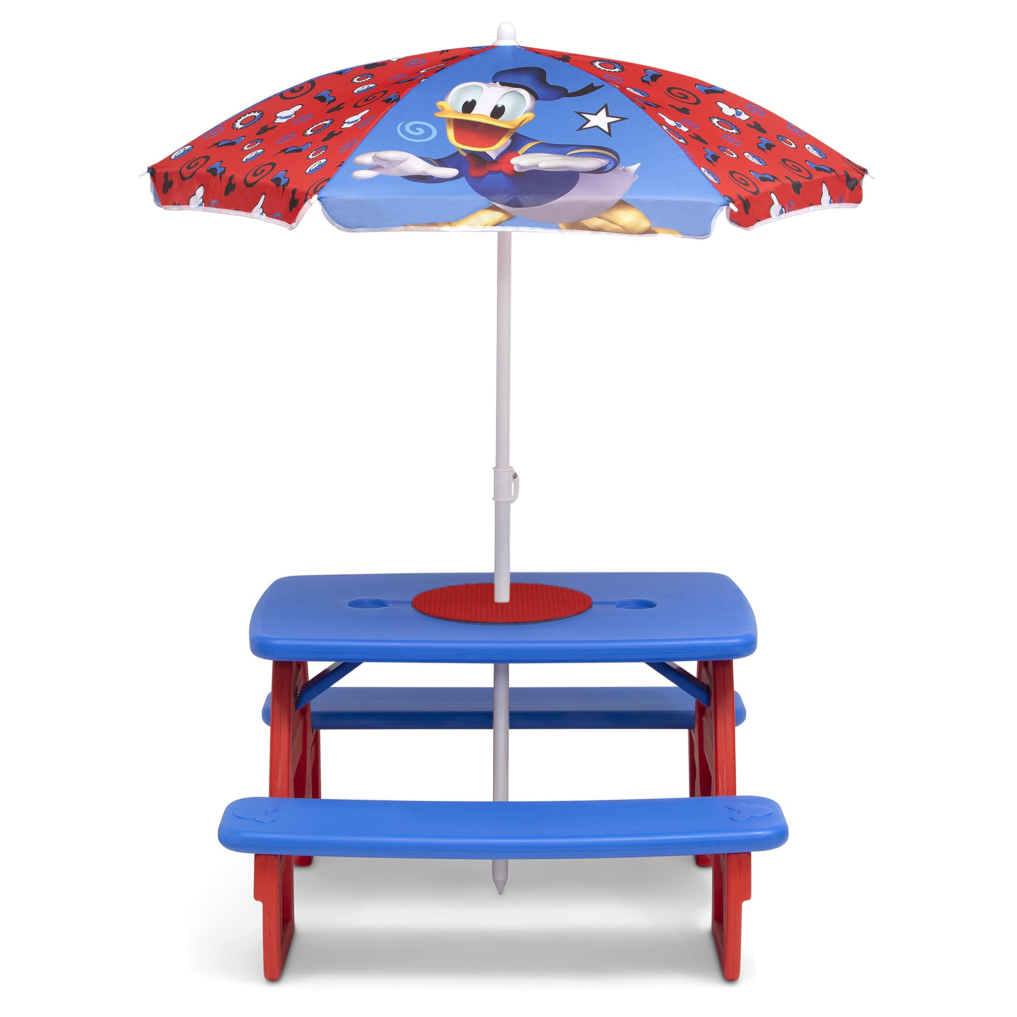 Mouse 4 Seat Activity Picnic Table with Umbrella and Lego Compatible