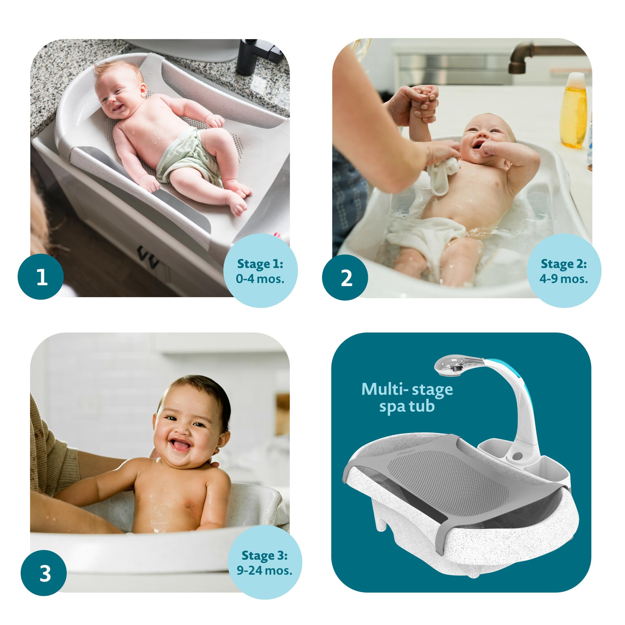 3-in-1 Baby Bathtub with Rain Shower