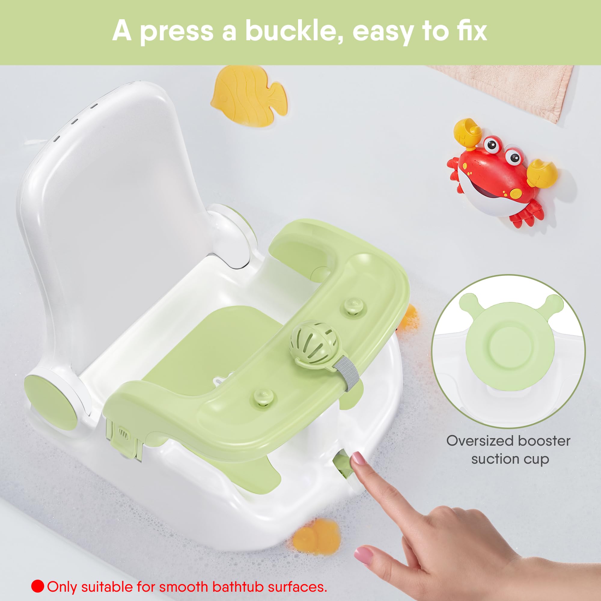 Baby Bath Seat with Adjustable Recline Positions