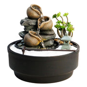 Tabletop Water Fountain with LED Lights & Pagoda