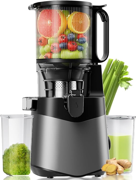 5.3" Wide Feed Chute Juice Extractor Machine with 400W, High Juice Yield