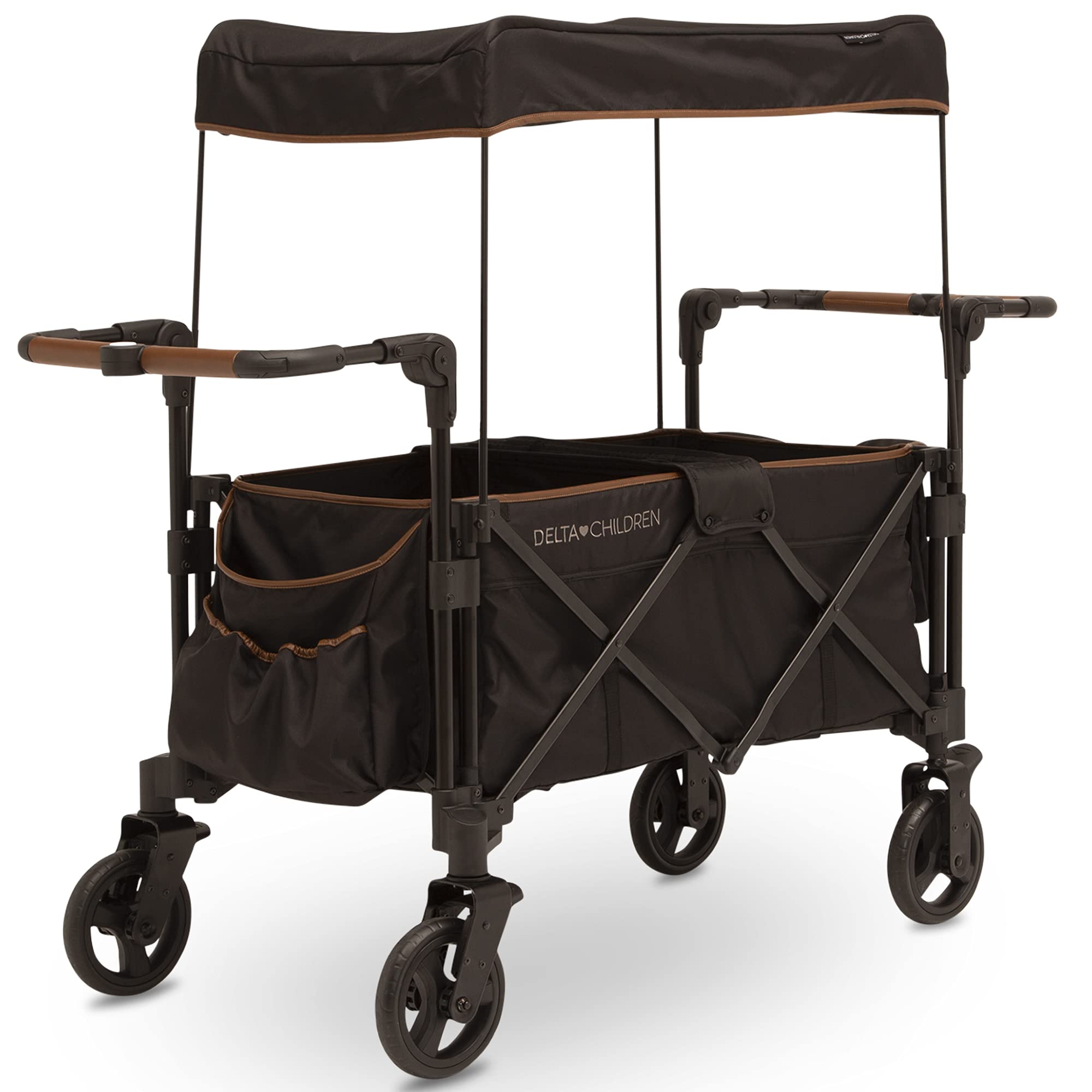 Hercules Stroller Wagon for 2 Kids Versatile Stroller Wagon with Canopy, Push/Pull Handles