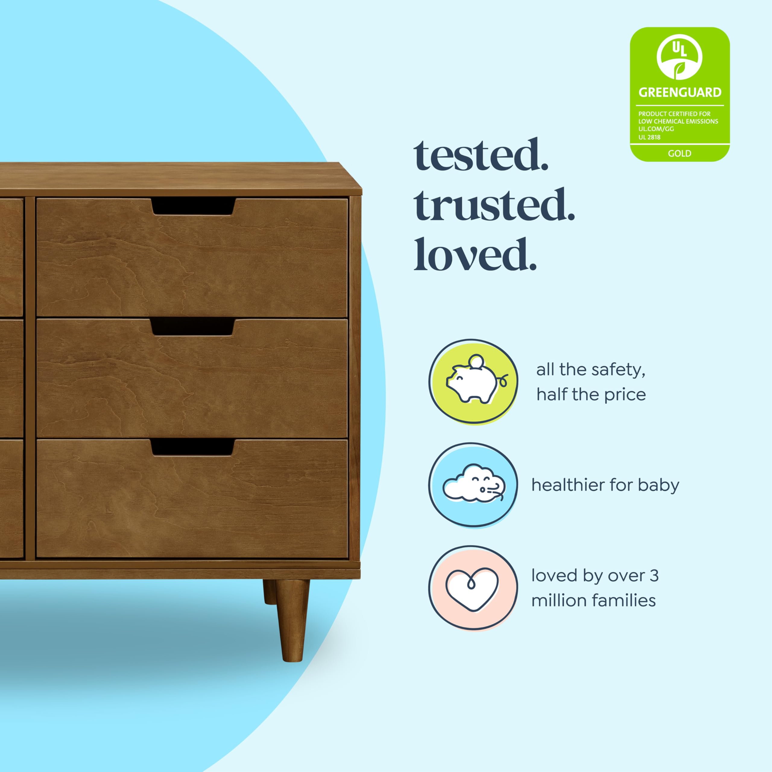6-Drawer Dresser for Nursery and Kids Bedroom