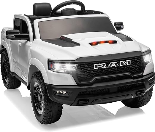 12V Licensed Ram 1500 Ride on Toy for Kids, Toddler Ride on Pickup Truck