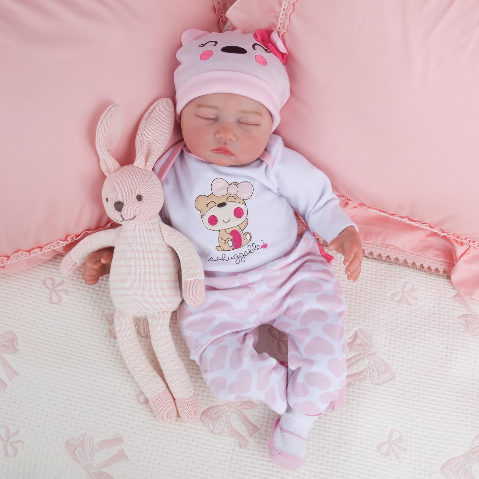 Reborn Baby Dolls Girl - 22 Inch Soft Cloth Body Newborn Girl Doll