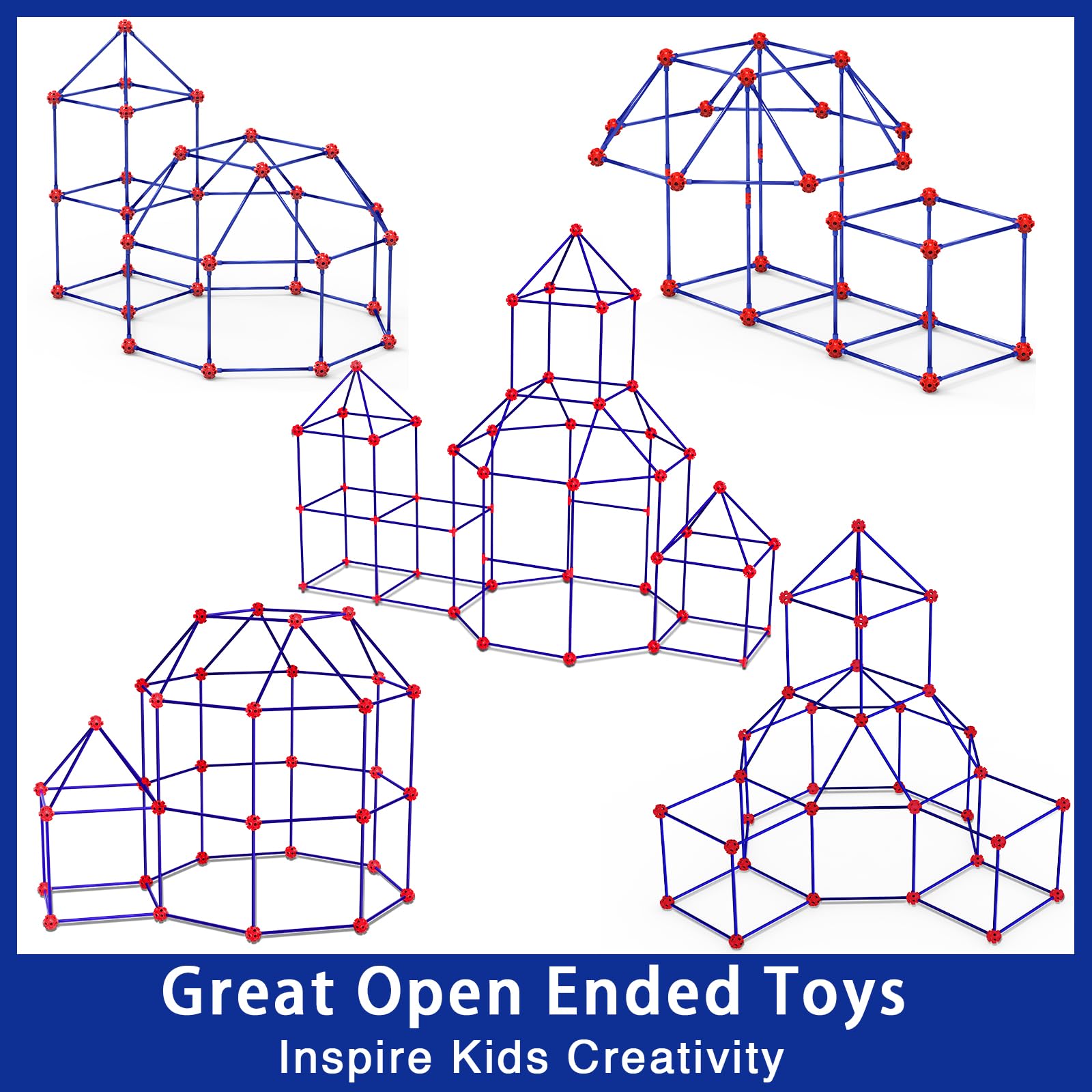 Fort Building Kit 180 Pieces for Kids STEM Construction Toy Set