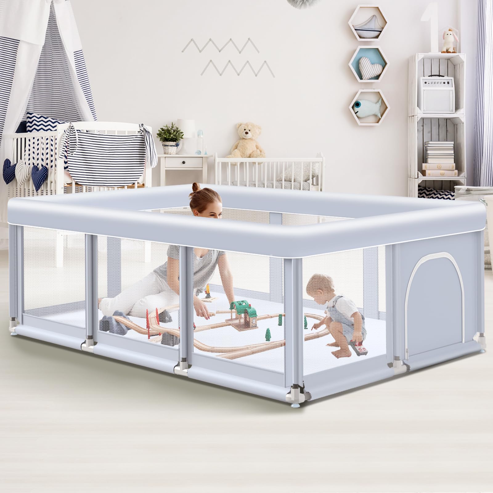 Baby Playpen 74"x50" Play Pens for Babies and Toddlers
