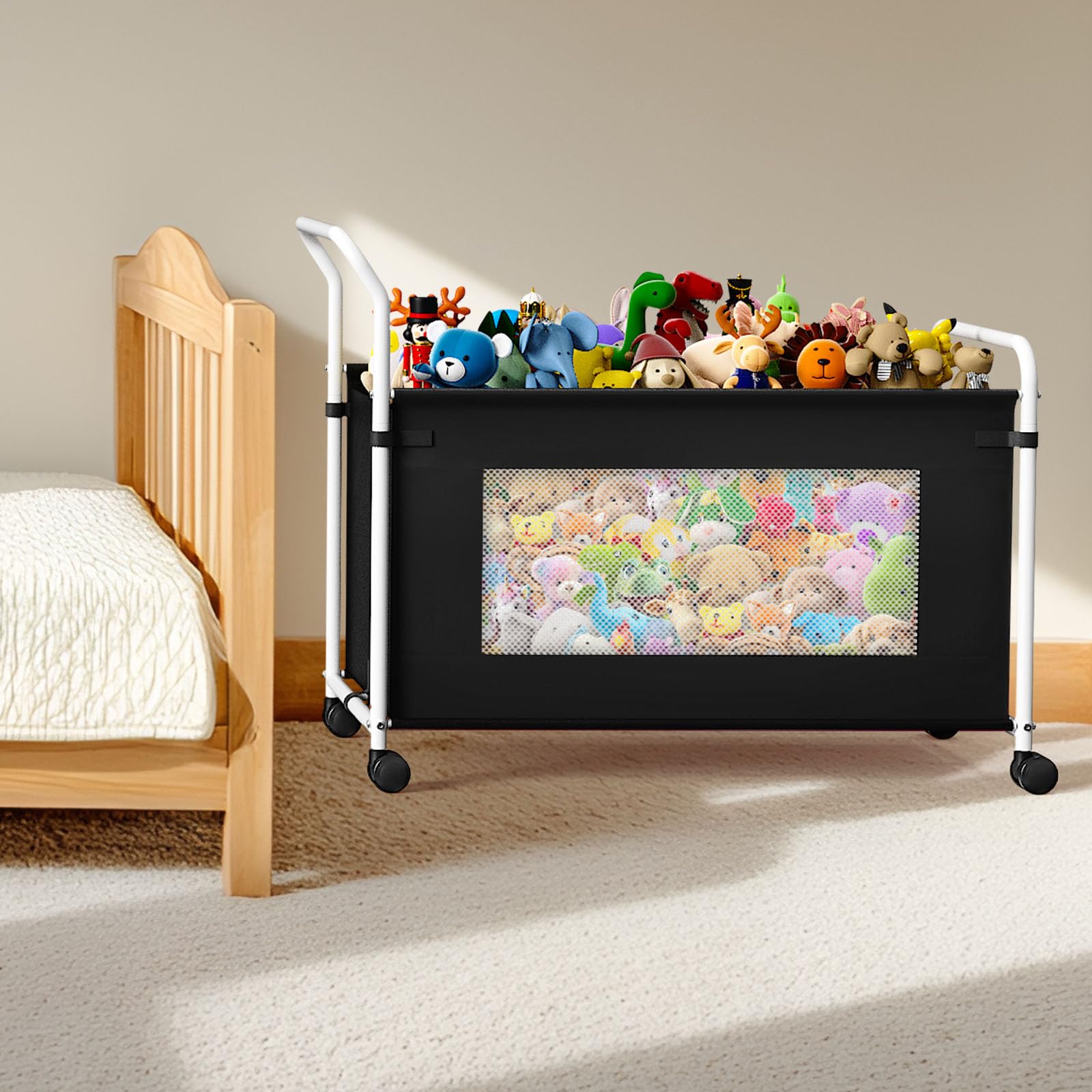 Extra Large Toy Box with 360° Rotating Wheels