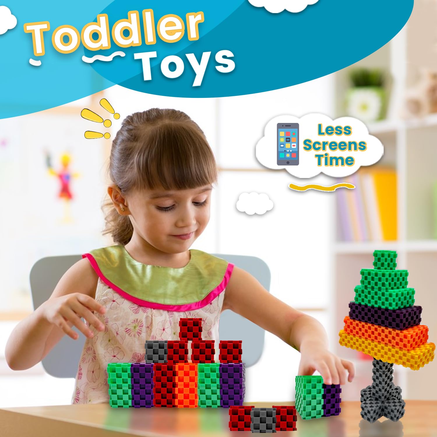 Building Blocks for Kids - 96 PCS STEM Educational Building Blocks