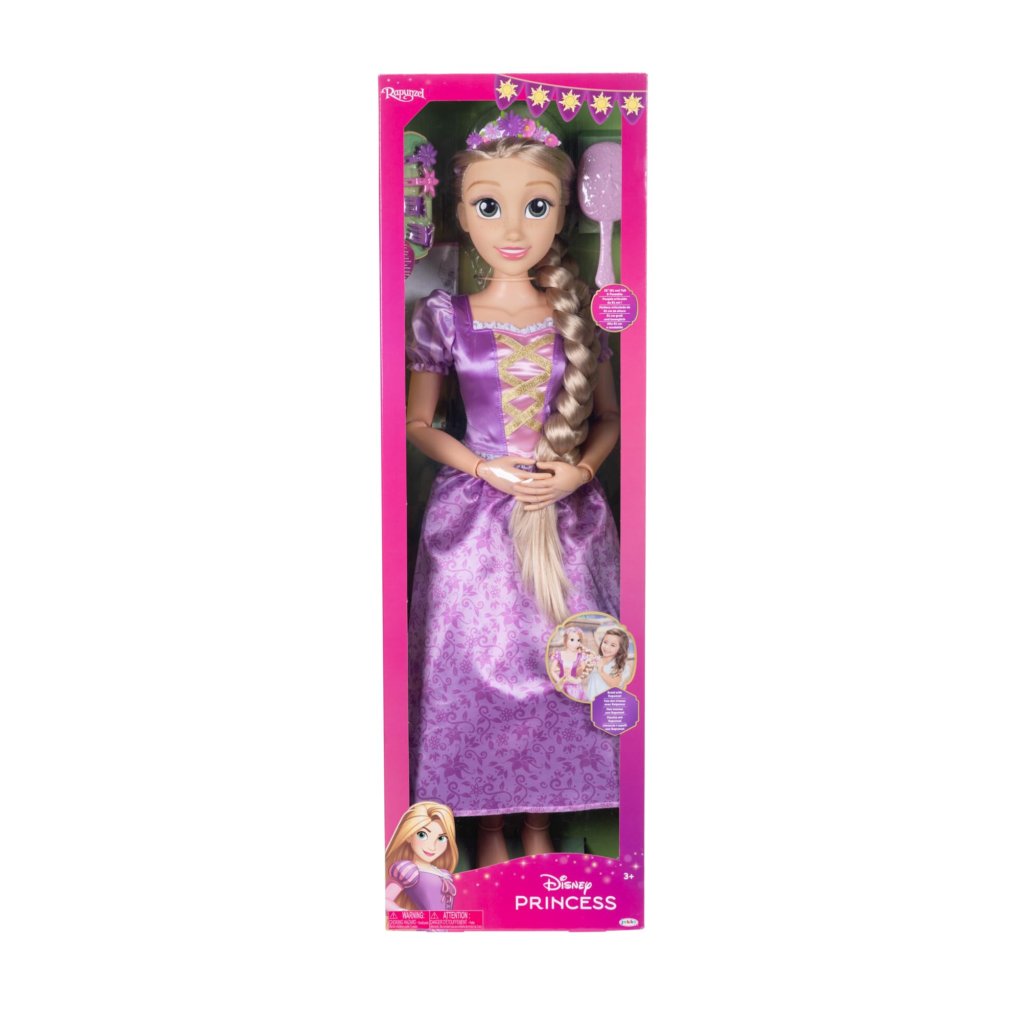 Princess Rapunzel Doll Playdate 32” Tall & Poseable, My Size Articulated Doll in Purple Dress