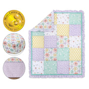 3 Piece Baby Crib Bedding Set - Lavender Vintage Floral