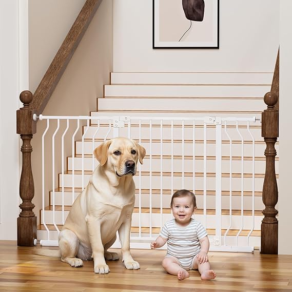 29-48" Baby Gate for Stairs, Baby Safety Essentials, Auto Close Dog Gate