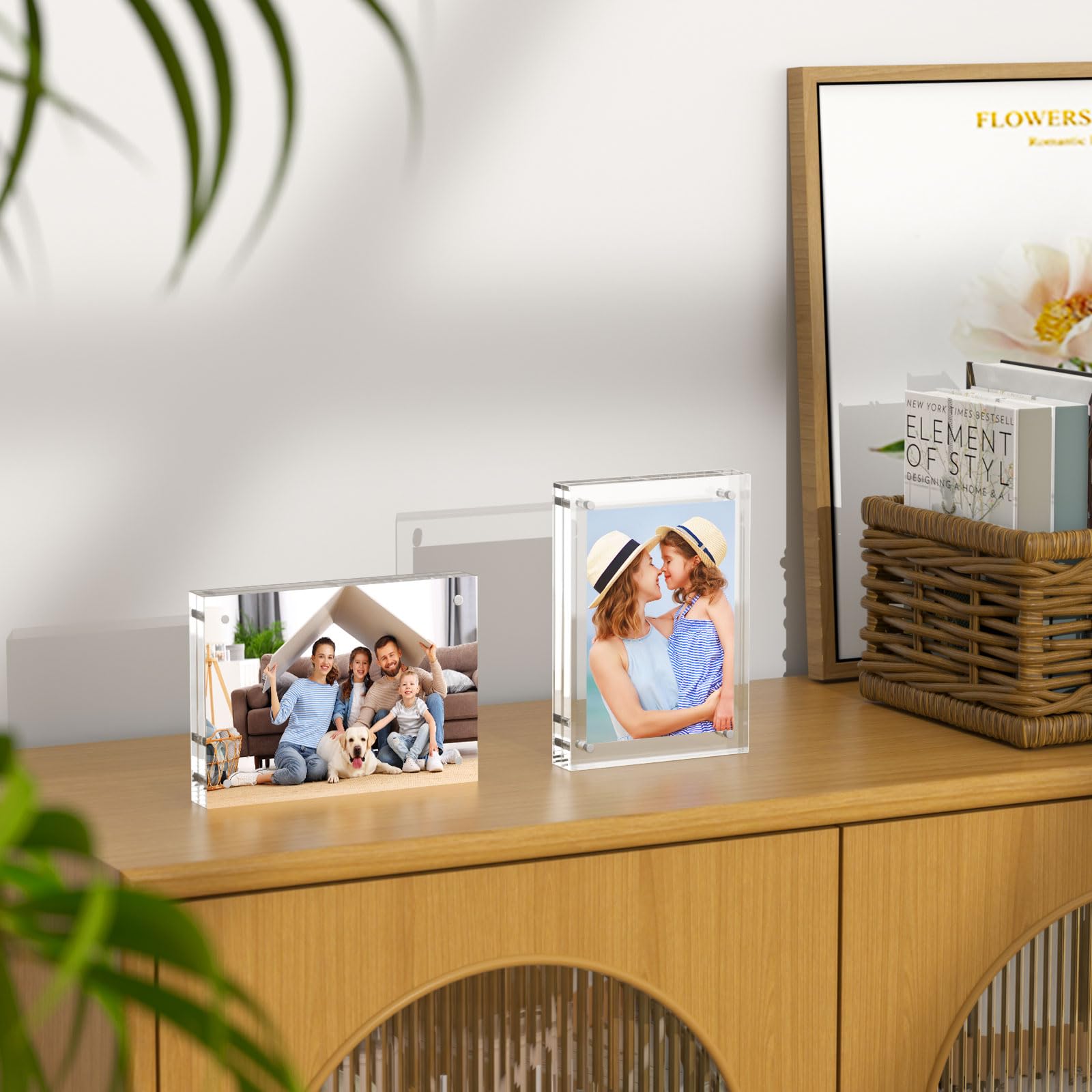 E8x10 Acrylic Picture Frames 3 Pack, 20% Thicker Block