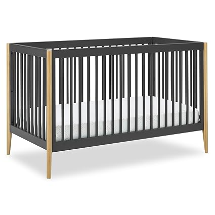 Casey 4-in-1 Convertible Crib - Greenguard Gold Certified, Charcoal/Natural