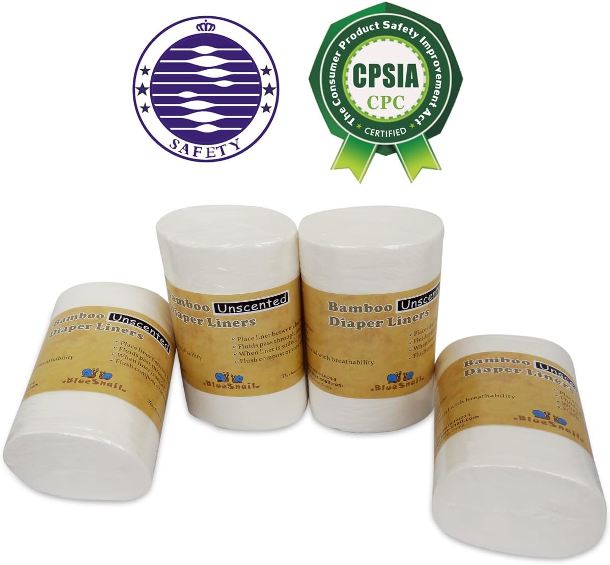 Unscent Diaper Liners- Fragance Free and Chlorine Free(4PK) 400 Count