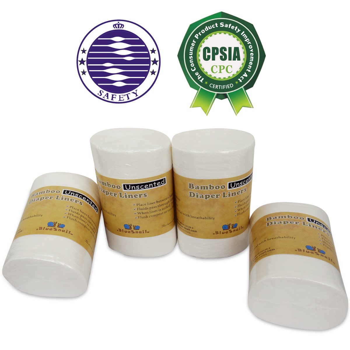 Unscent Diaper Liners- Fragance Free and Chlorine Free(4PK) 400 Count
