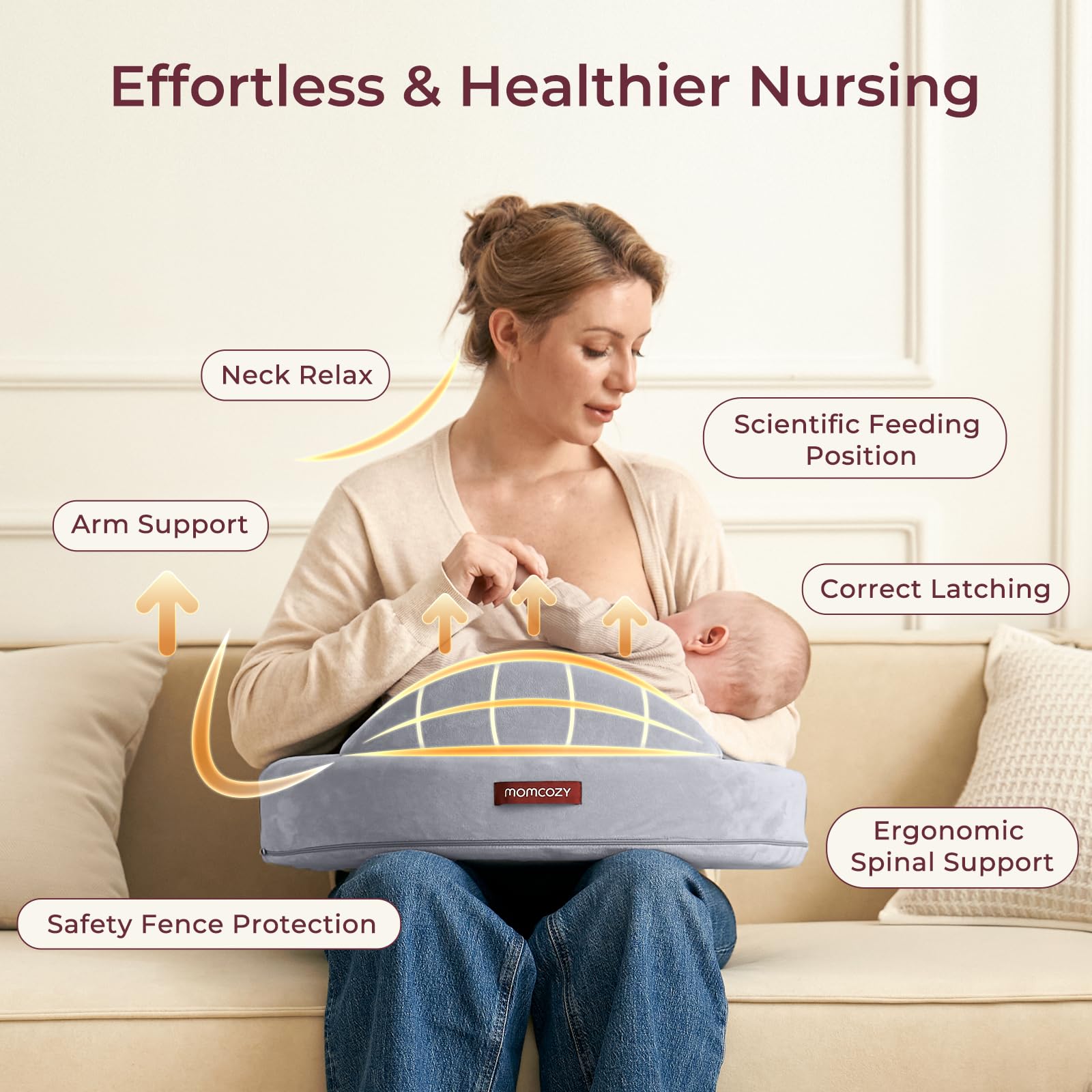 Momcozy Exclusive Memory Foam Nursing Pillow and Baby Teether Toys