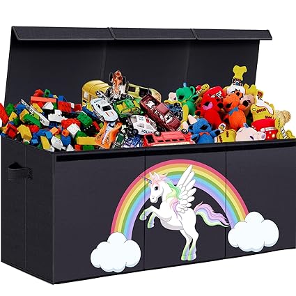 Boys, Toy Chest for Boys,Sturdy & Foldable, Removable Divider