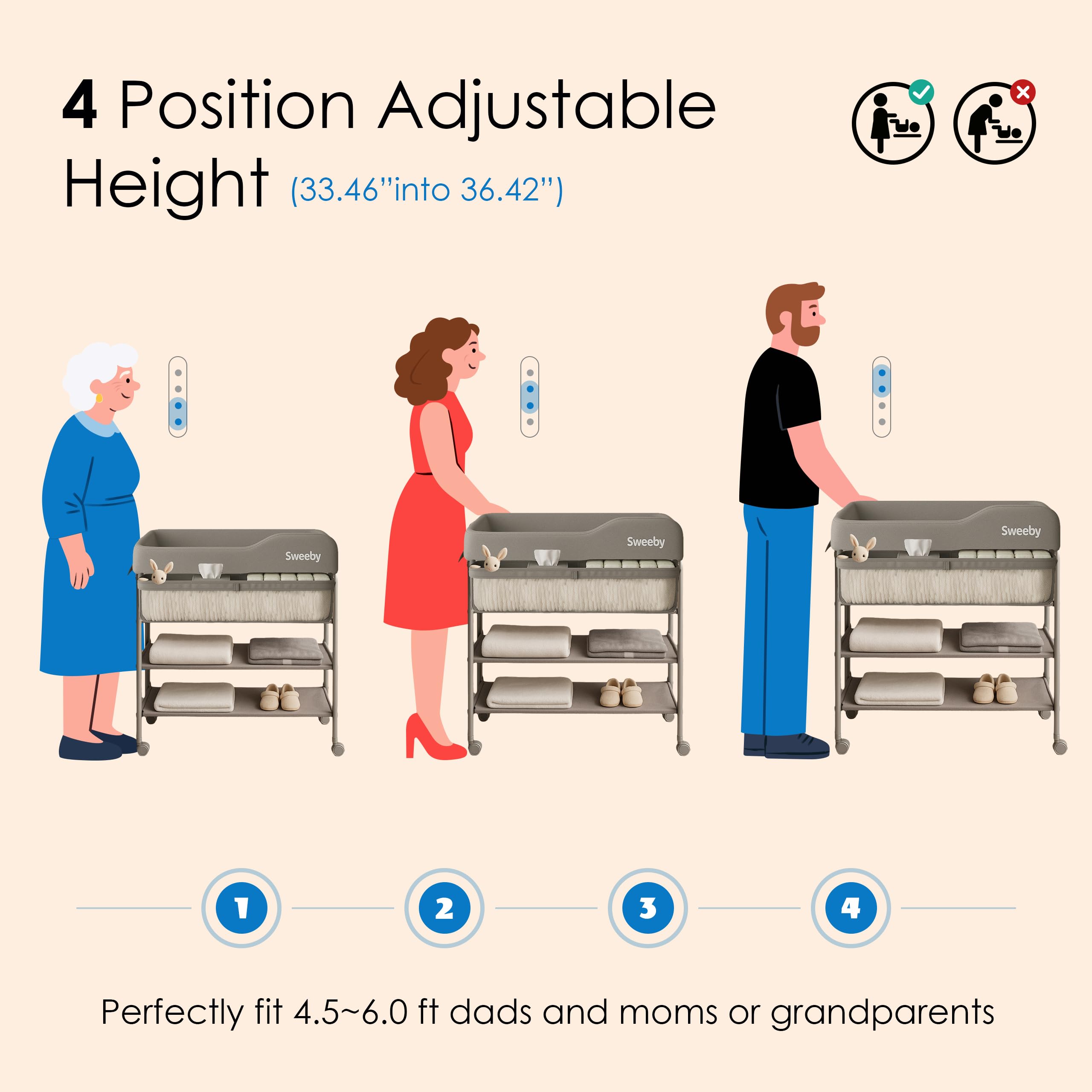 Portable Baby Changing Table with Storage