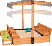 Sandbox with Lid, Sand Boxes for Kids Outdoor, 47.2 Inch Sand Pit