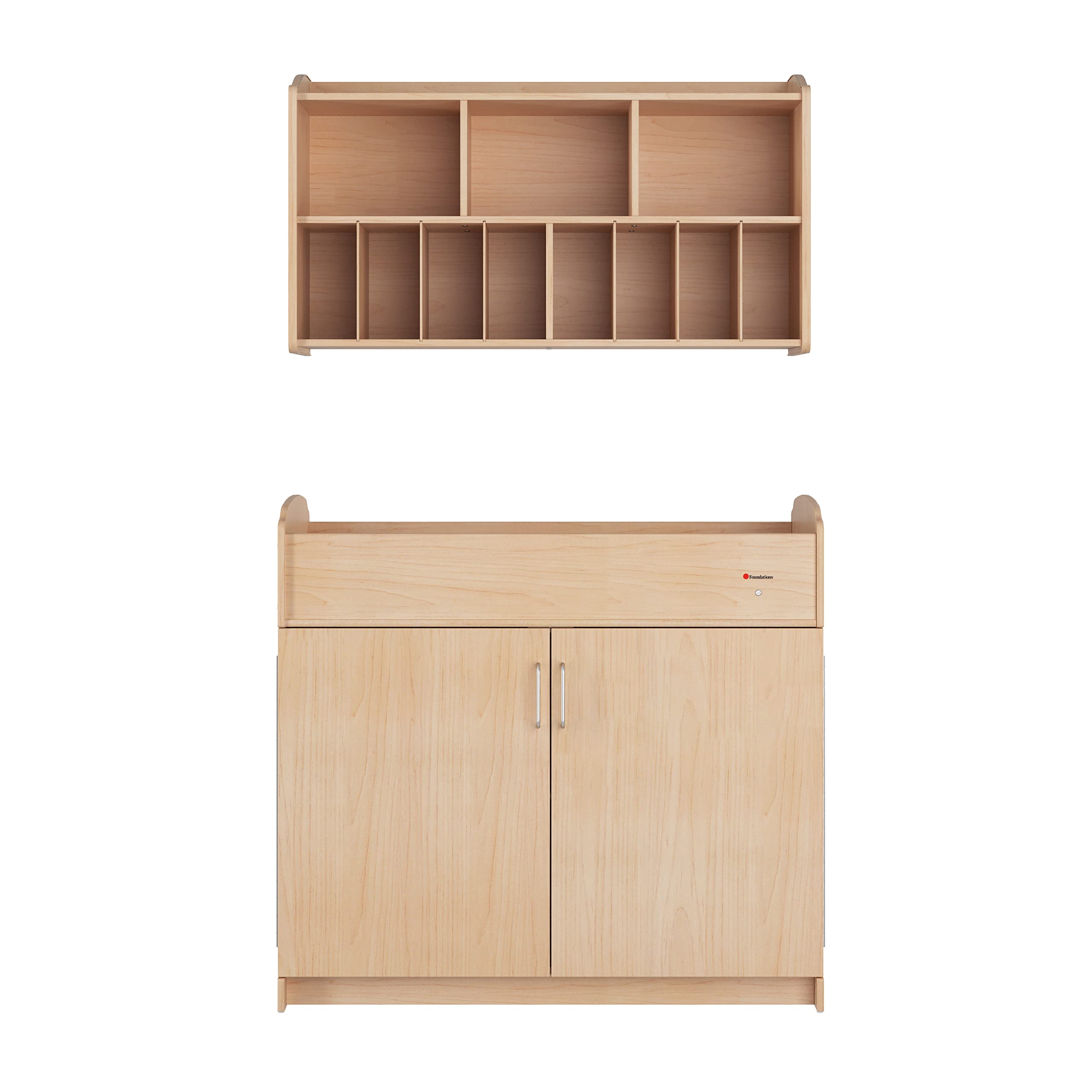 Wooden Diaper Organizer with 11 Storage Compartments for Daycare