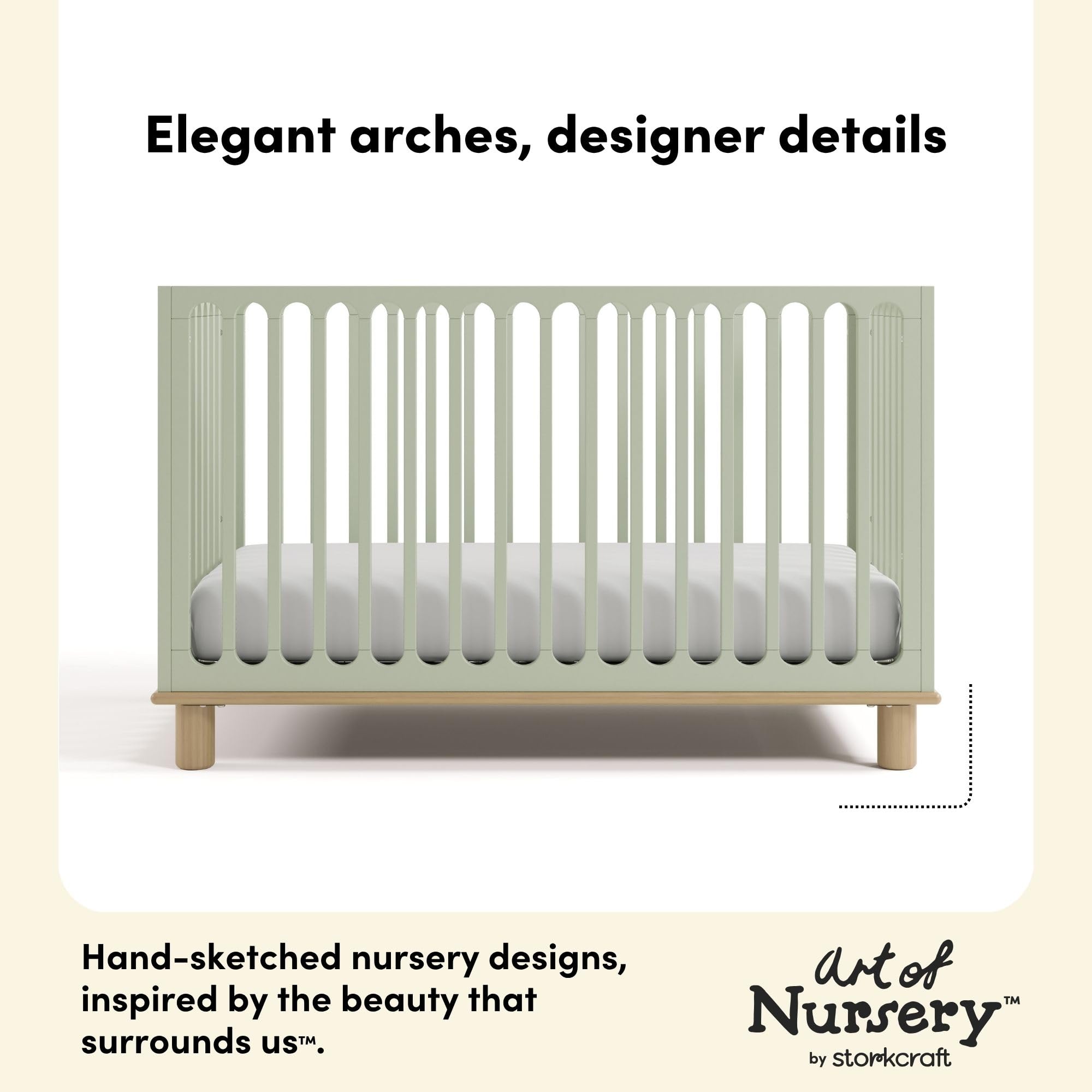 Sicily Convertible Crib with Toddler Rail