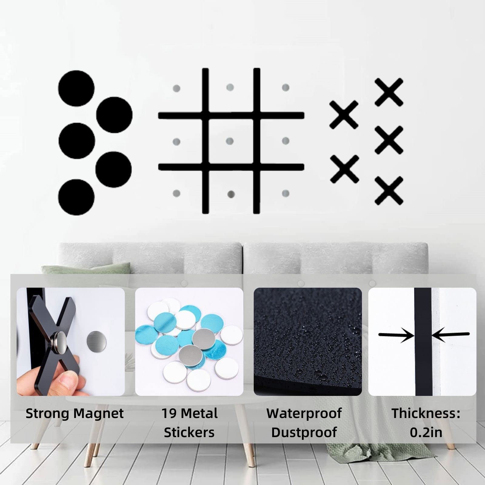 Tic Tac Toe Wall-Mount Game,Game Room Decor,Hallway Decor