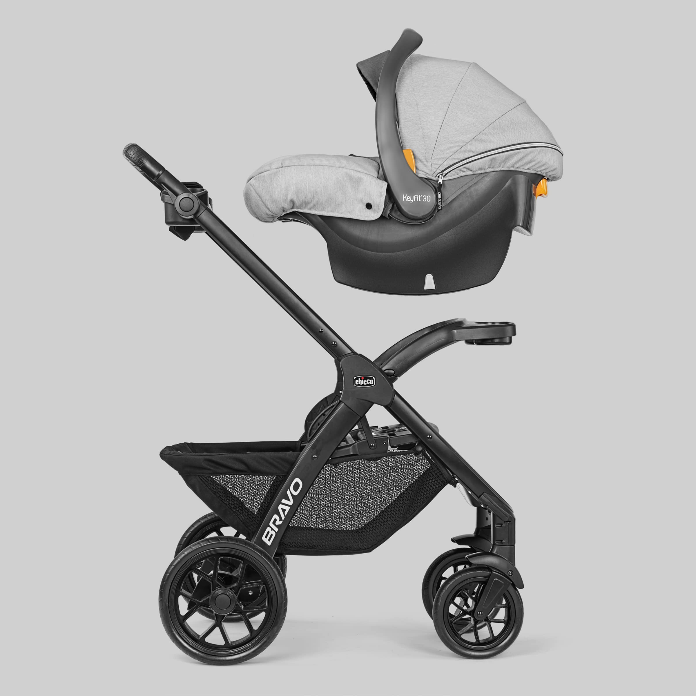 Bravo LE Trio Travel System, Bravo LE Quick-Fold Stroller with KeyFit 30 Zip Infant Car Seat