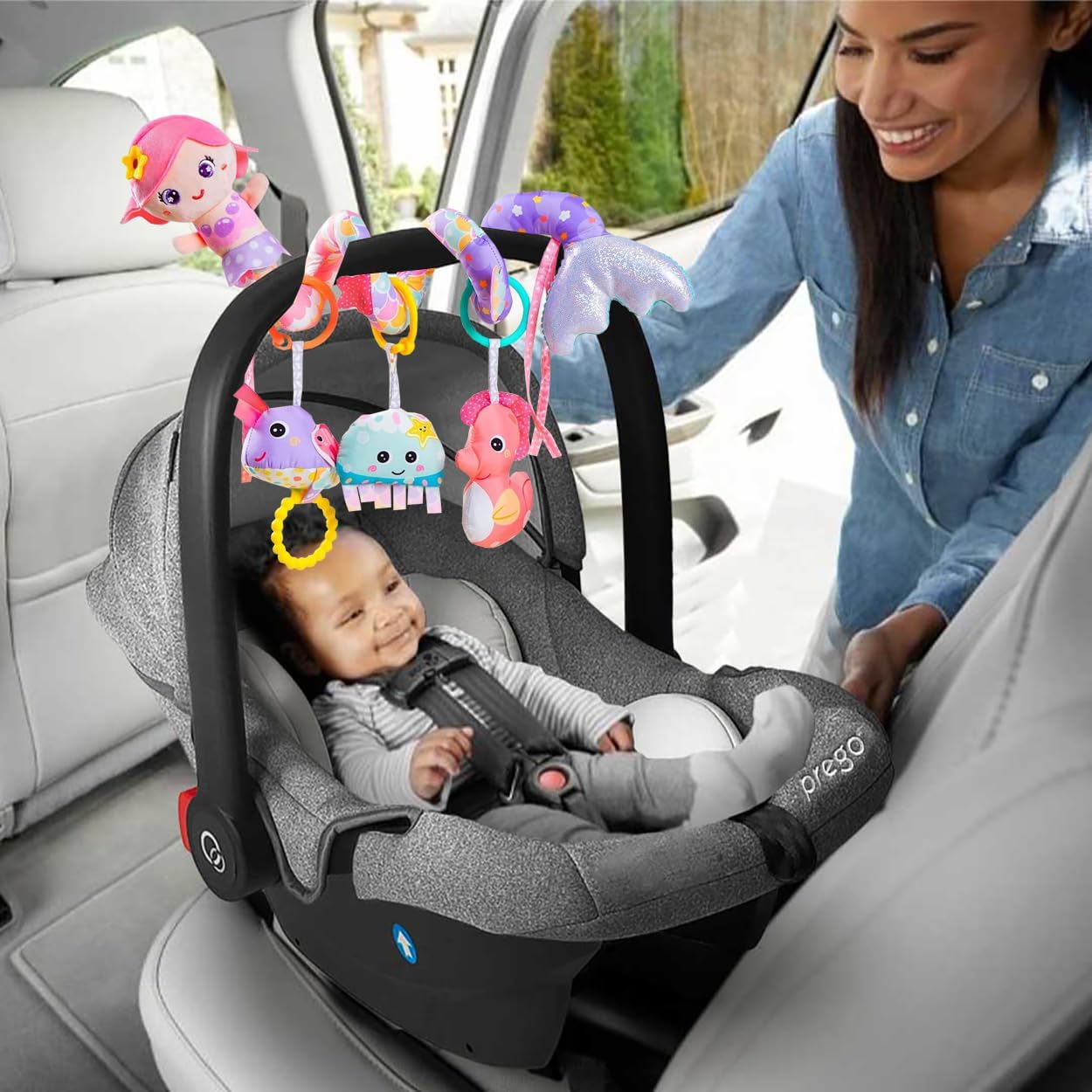 Baby Car Seat Toys, Car Seat Toy for Babies Infants 0-6 Months Activity Spiral