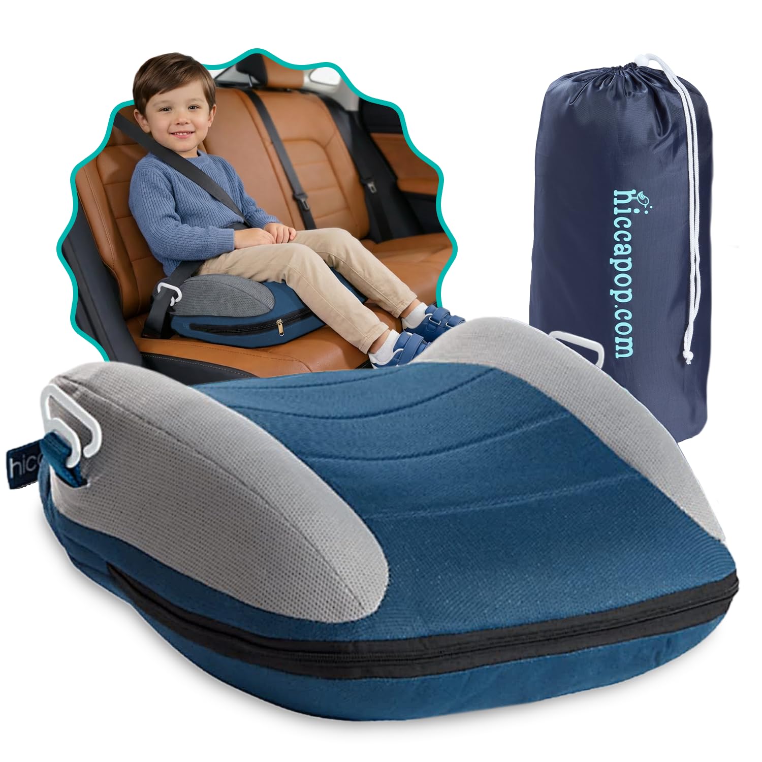 Inflatable Booster Car Seat - Portable Travel Booster for Kids